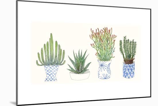 Four Succulents I-Melissa Wang-Mounted Premium Giclee Print
