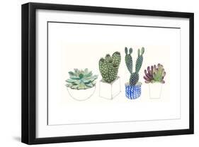 Four Succulents II-Melissa Wang-Framed Art Print
