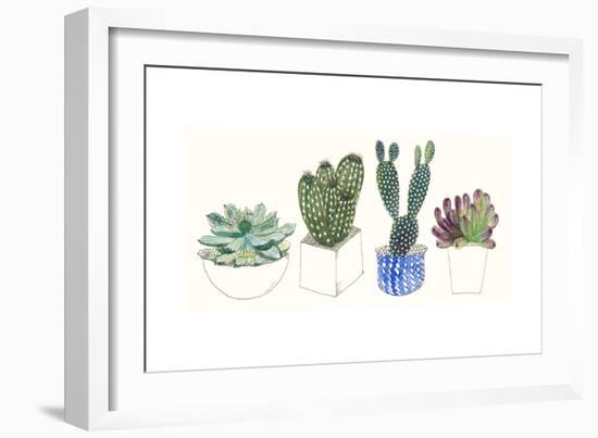 Four Succulents II-Melissa Wang-Framed Art Print