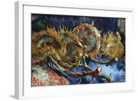 Four Sunflowers Gone To Seed-Vincent van Gogh-Framed Art Print