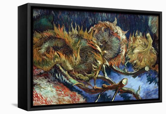 Four Sunflowers Gone To Seed-Vincent van Gogh-Framed Stretched Canvas