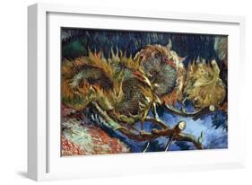 Four Sunflowers Gone To Seed-Vincent van Gogh-Framed Art Print