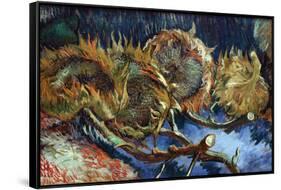 Four Sunflowers Gone To Seed-Vincent van Gogh-Framed Stretched Canvas