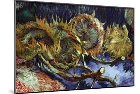 Four Sunflowers Gone To Seed-Vincent van Gogh-Mounted Art Print