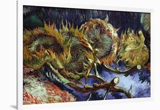 Four Sunflowers Gone To Seed-Vincent van Gogh-Framed Art Print