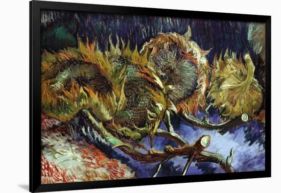 Four Sunflowers Gone To Seed-Vincent van Gogh-Framed Art Print