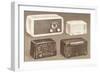 Four Table Radios-null-Framed Art Print