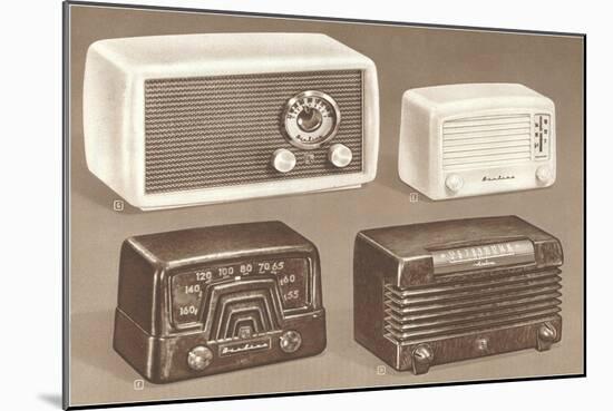 Four Table Radios-null-Mounted Art Print