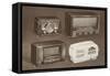 Four Table-Top Radios-null-Framed Stretched Canvas