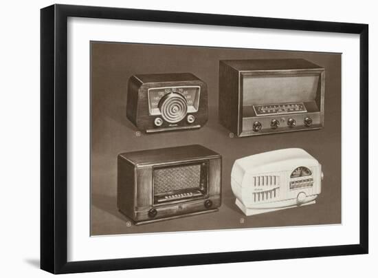 Four Table-Top Radios-null-Framed Art Print