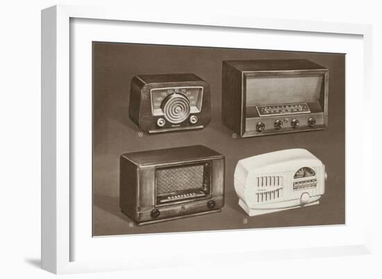 Four Table-Top Radios-null-Framed Art Print