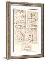 Four topographical drawings, c1472-c1519 (1883)-Leonardo Da Vinci-Framed Giclee Print