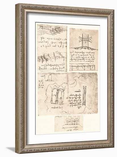 Four topographical drawings, c1472-c1519 (1883)-Leonardo Da Vinci-Framed Giclee Print