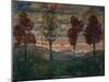 Four Trees, 1917-Egon Schiele-Mounted Premium Photographic Print