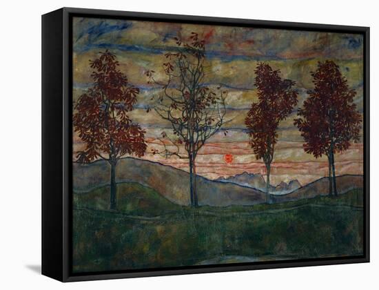 Four Trees, 1917-Egon Schiele-Framed Stretched Canvas