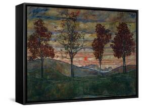 Four Trees, 1917-Egon Schiele-Framed Stretched Canvas