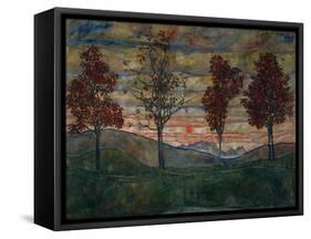 Four Trees, 1917-Egon Schiele-Framed Stretched Canvas