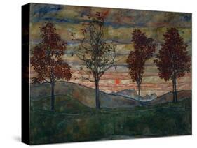 Four Trees, 1917-Egon Schiele-Stretched Canvas