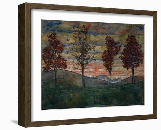 Four Trees, 1917-Egon Schiele-Framed Giclee Print