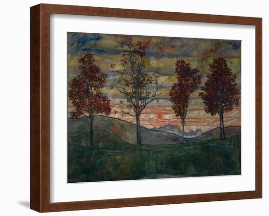 Four Trees, 1917-Egon Schiele-Framed Giclee Print