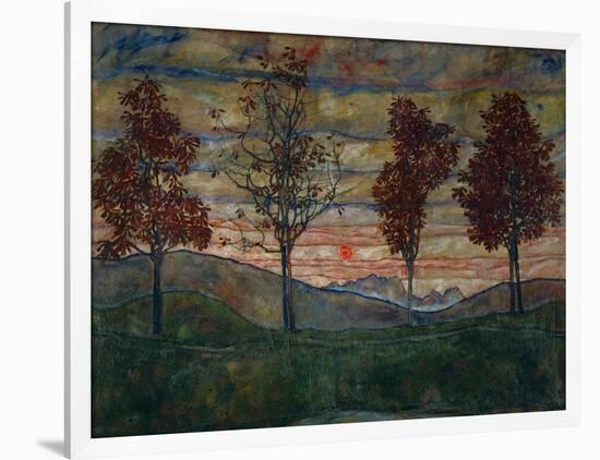 Four Trees, 1917-Egon Schiele-Framed Giclee Print