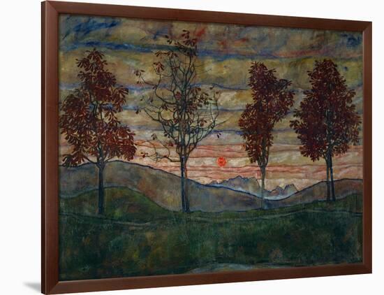 Four Trees, 1917-Egon Schiele-Framed Giclee Print