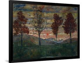 Four Trees, 1917-Egon Schiele-Framed Giclee Print