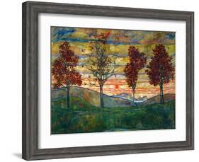 Four Trees, c.1917-Egon Schiele-Framed Art Print