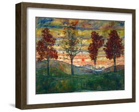 Four Trees, c.1917-Egon Schiele-Framed Art Print