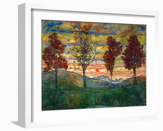 Four Trees, c.1917-Egon Schiele-Framed Art Print