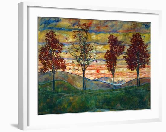 Four Trees, c.1917-Egon Schiele-Framed Art Print