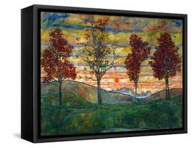 Four Trees, c.1917-Egon Schiele-Framed Stretched Canvas