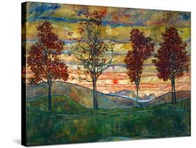 Four Trees, c.1917-Egon Schiele-Stretched Canvas