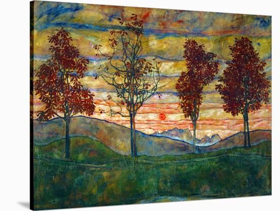 Four Trees, c.1917-Egon Schiele-Stretched Canvas