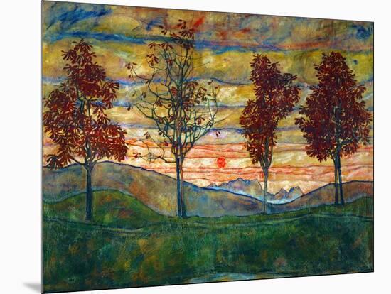 Four Trees, c.1917-Egon Schiele-Mounted Art Print