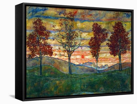 Four Trees, c.1917-Egon Schiele-Framed Stretched Canvas