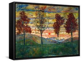 Four Trees, c.1917-Egon Schiele-Framed Stretched Canvas
