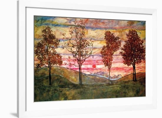 Four Trees-Egon Schiele-Framed Art Print