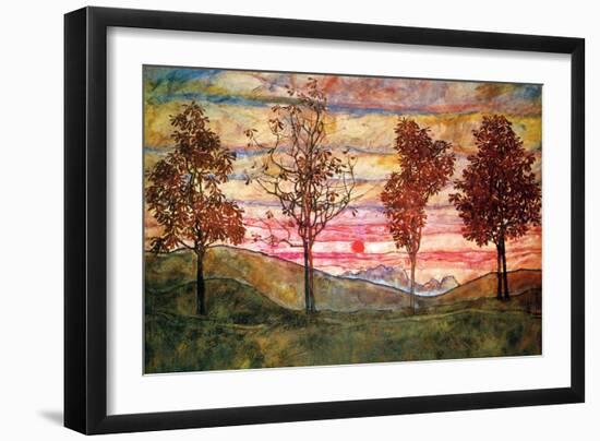 Four Trees-Egon Schiele-Framed Art Print