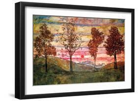 Four Trees-Egon Schiele-Framed Art Print