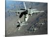 Four U.S. Navy F/A-18 Hornet Aircraft Fly Over Mountains in Afghanistan-Stocktrek Images-Stretched Canvas