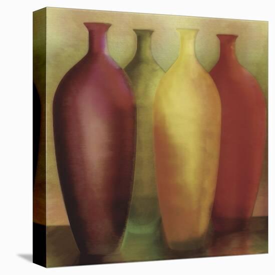 Four Vases-Debra Jones-Stretched Canvas