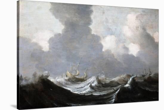 Four Vessels Running Before a Gale, 1630-Pieter the Elder Mulier-Stretched Canvas