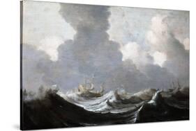 Four Vessels Running Before a Gale, 1630-Pieter the Elder Mulier-Stretched Canvas