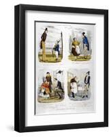 Four Views of London Characters, 1835-null-Framed Premium Giclee Print