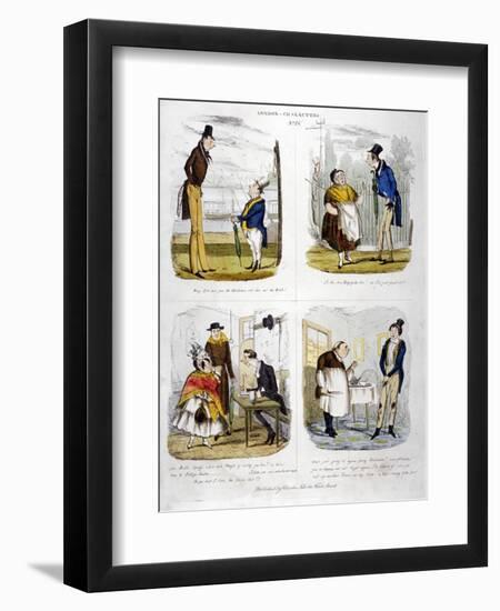 Four Views of London Characters, 1835-null-Framed Premium Giclee Print