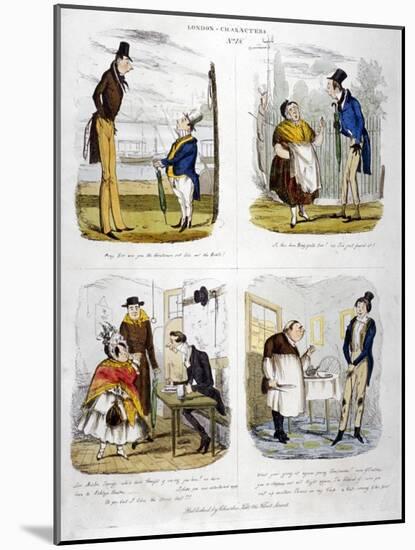 Four Views of London Characters, 1835-null-Mounted Giclee Print