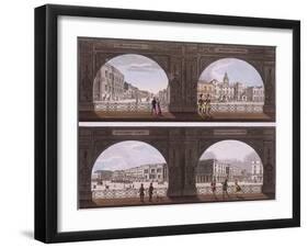 Four Views of London Sites Seen Through an Arch, C1820-null-Framed Giclee Print