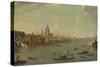 Four Views of London: the Thames Looking Towards St. Pauls-Antonio Joli-Stretched Canvas