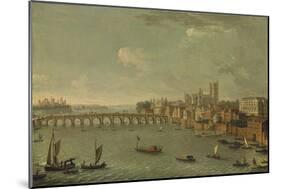 Four Views of London: the Thames Looking Towards Westminster-Antonio Joli-Mounted Giclee Print